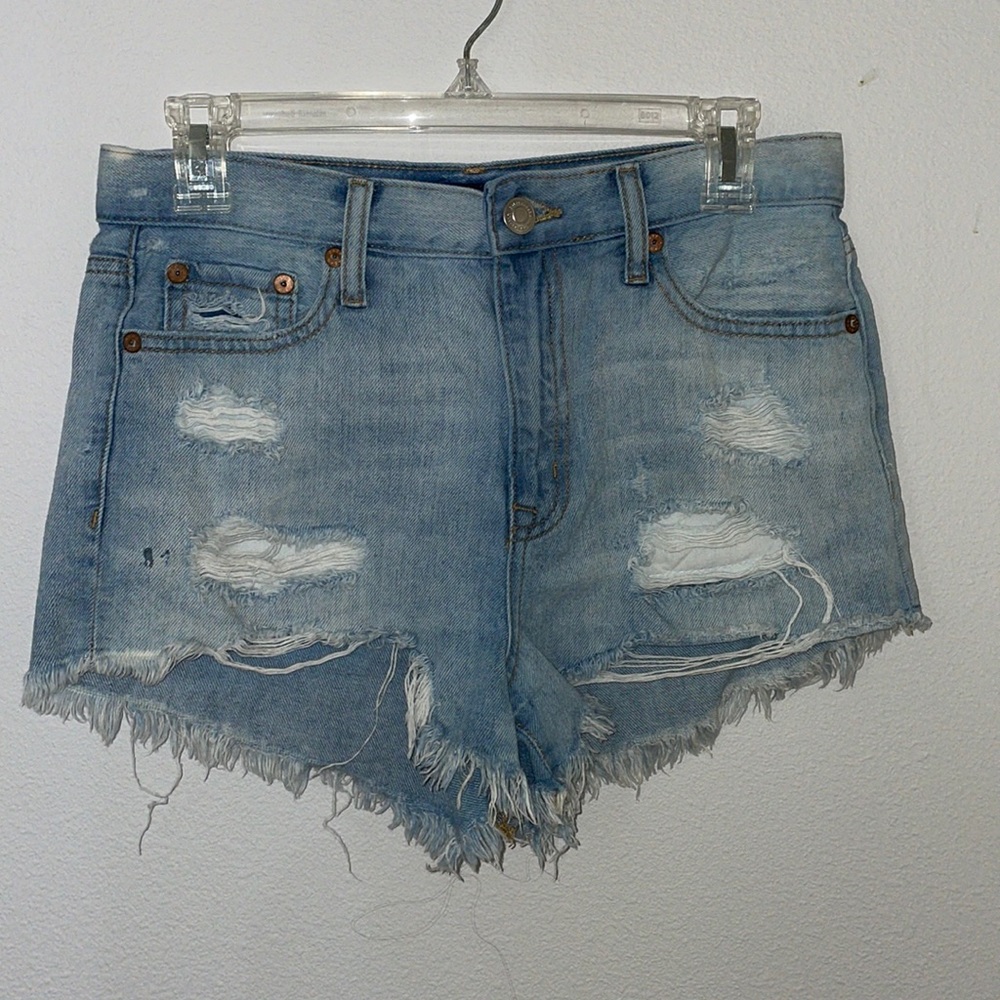 Aeropostale High Rise Jean Shorts Light Wash (2)